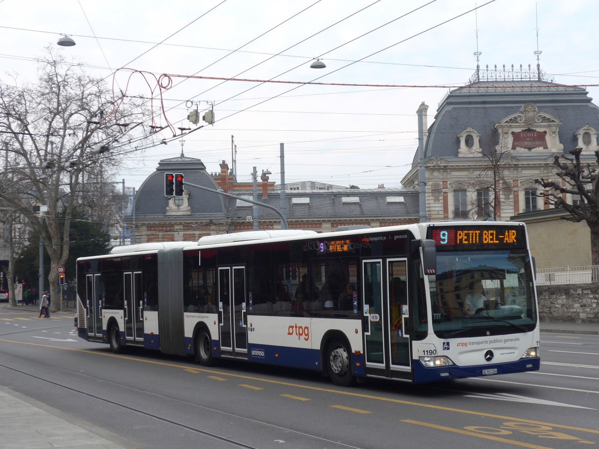 (159'157) - TPG Genve - Nr. 1190/GE 961'264 - Mercedes am 14. Mrz 2015 in Genve, Place des Vingt-Deux-Cantons