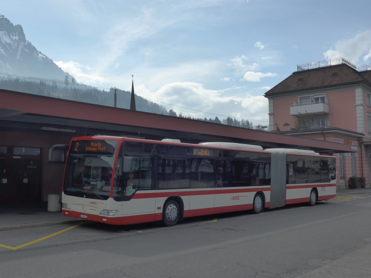 (159'222) - AAGS Schwyz - Nr. 40/SZ 57'340 - Mercedes am 17. Mrz 2015 beim Bahnhof Brunnen