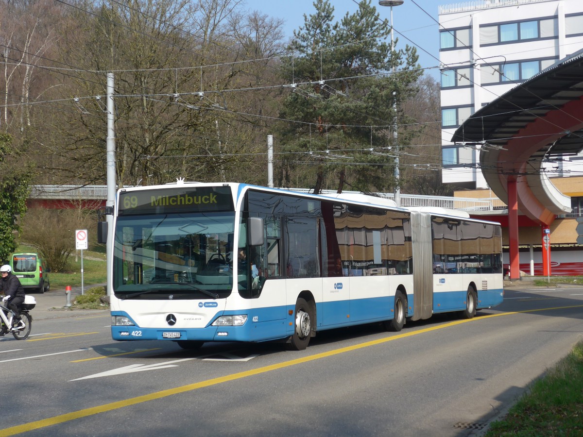 (159'382) - VBZ Zrich - Nr. 422/ZH 745'422 - Mercedes am 19. Mrz 2015 in Zrich, Bucheggplatz