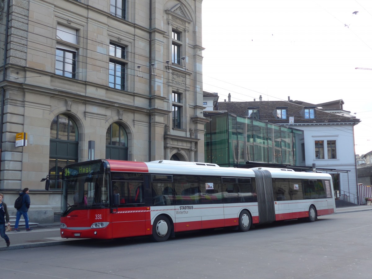 (159'451) - SW Winterthur - Nr. 331/ZH 719'331 - Solaris am 27. Mrz 2015 beim Hauptbahnhof Winterthur