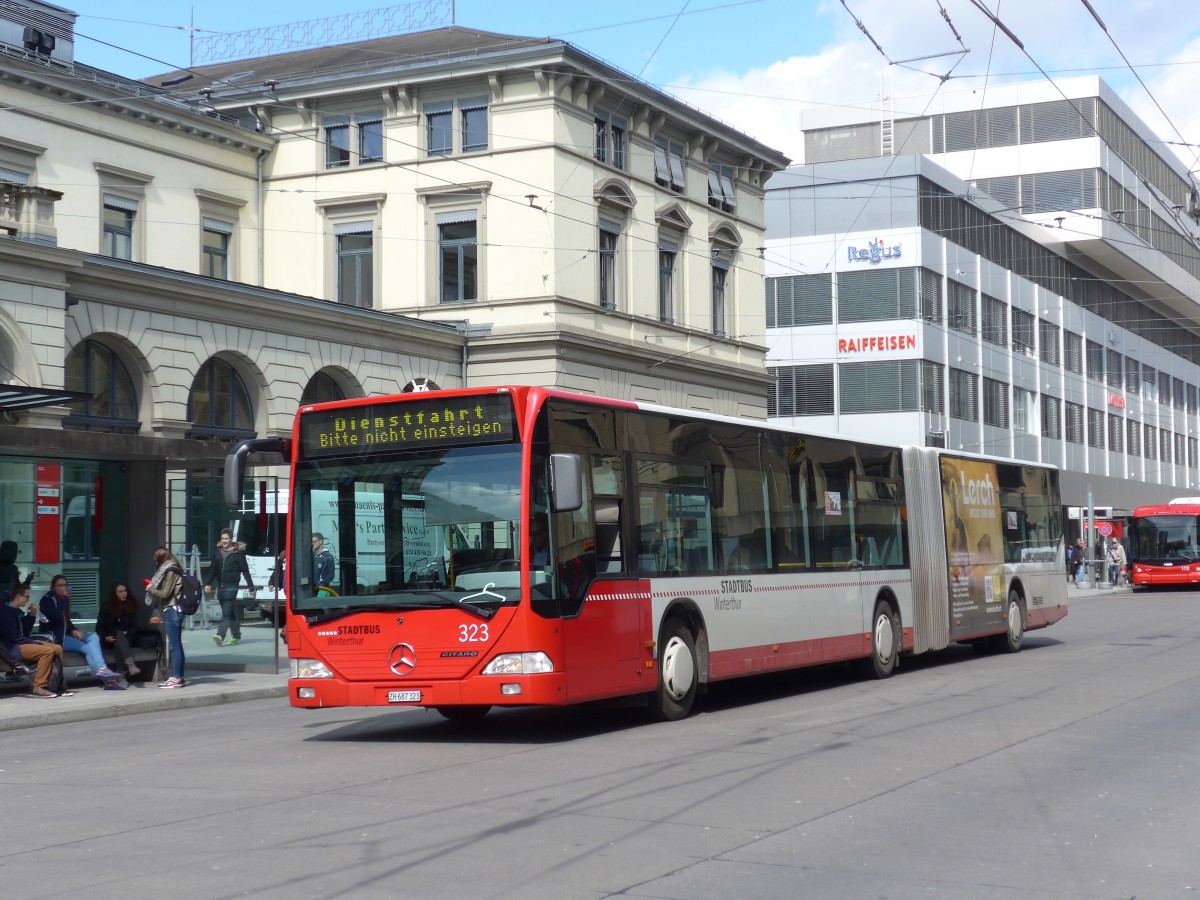 (159'456) - SW Winterthur - Nr. 323/ZH 687'323 - Mercedes am 27. Mrz 2015 beim Hauptbahnhof Winterthur