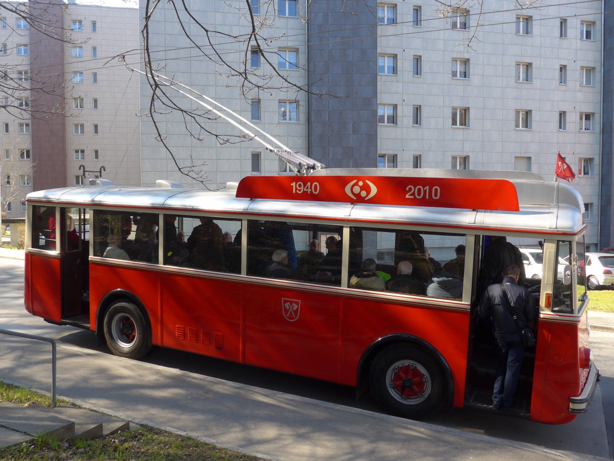 (159'486) - VB Biel - Nr. 21 - Berna/Hess Trolleybus am 28. Mrz 2015 in Biel, Vorhlzli
