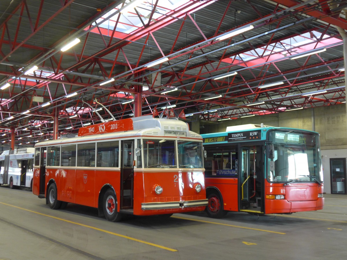 (159'498) - VB Biel - Nr. 21 - Berna/Hess Trolleybus am 28. Mrz 2015 in Biel, Depot