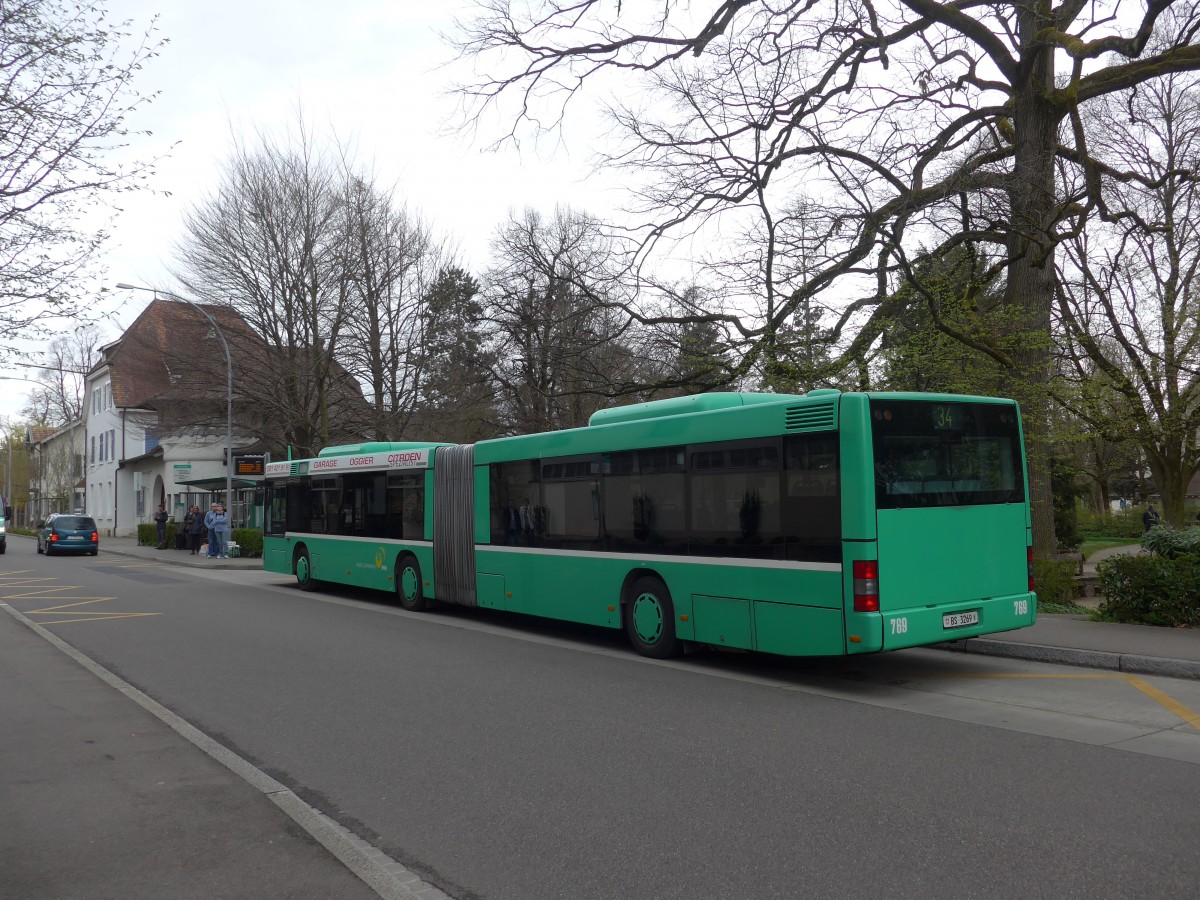 (159'691) - BVB Basel - Nr. 769/BS 3269 - MAN am 11. April 2015 beim Bahnhof Riehen