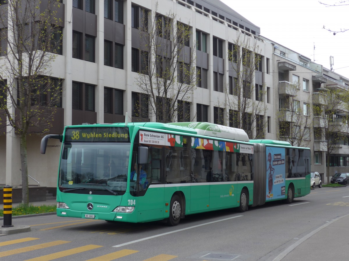 (159'708) - BVB Basel - Nr. 704/BS 6663 - Mercedes am 11. Mrz 2015 in Basel, Wettsteinplatz