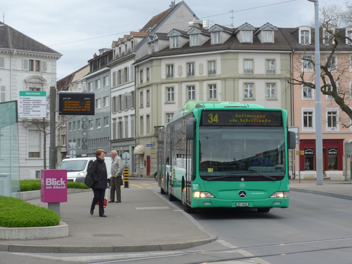 (159'710) - BVB Basel - Nr. 707/BS 6666 - Mercedes am 11. April 2015 in Basel, Wettsteinplatz