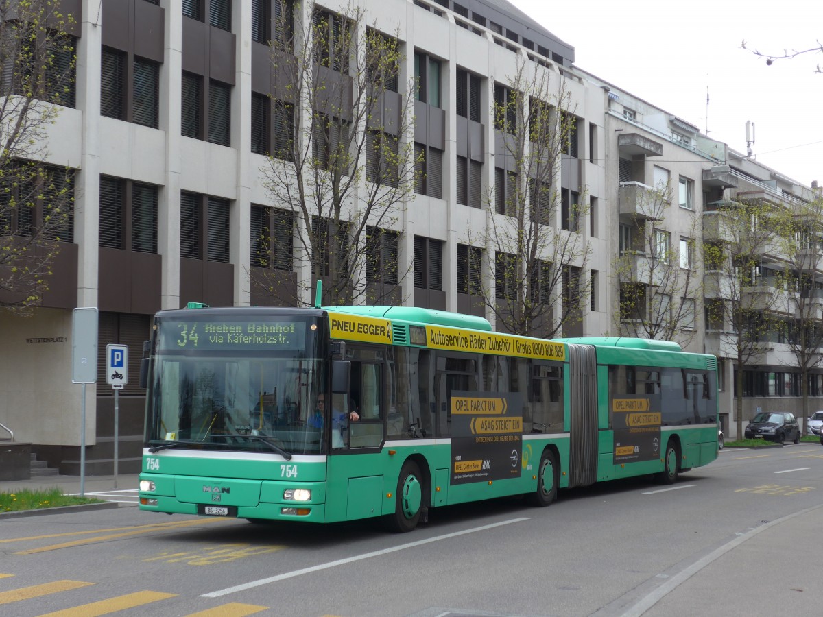 (159'712) - BVB Basel - Nr. 754/BS 3254 - MAN am 11. April 2015 in Basel, Wettsteinplatz