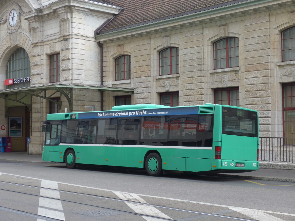(159'720) - BVB Basel - Nr. 823/BS 2823 - MAN am 11. April 2015 beim Bahnhof Basel