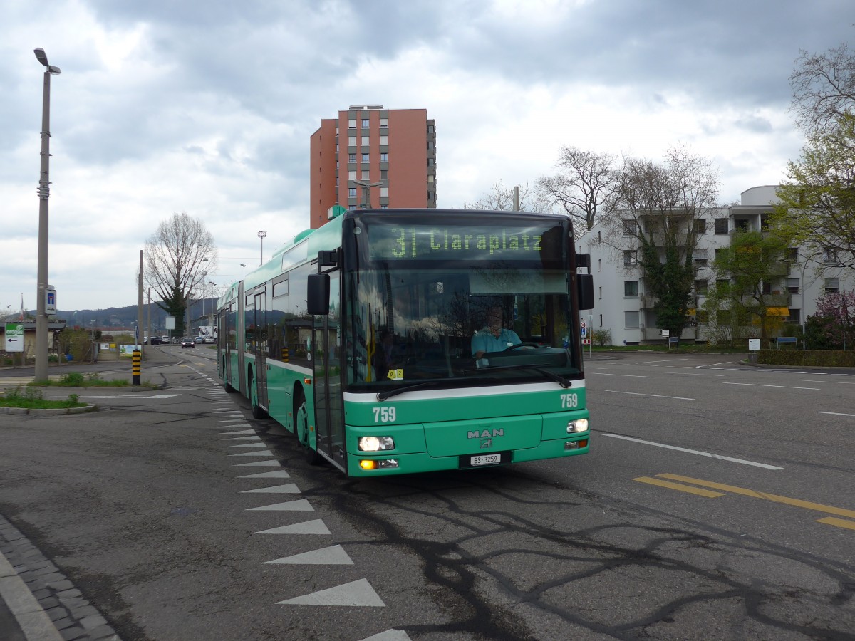 (159'895) - BVB Basel - Nr. 759/BS 3259 - MAN am 11. April 2015 in Basel, Rankstrasse