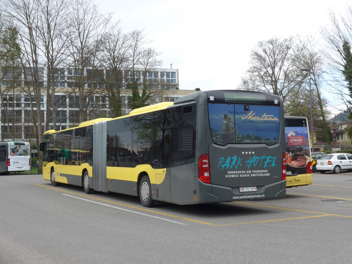 (159'938) - STI Thun - Nr. 167/BE 752'167 - Mercedes am 18. April 2015 bei der Schifflndte Thun