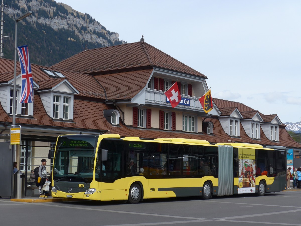(160'121) - STI Thun - Nr. 164/BE 752'164 - Mercedes am 26. April 2015 beim Bahnhof Interlaken Ost