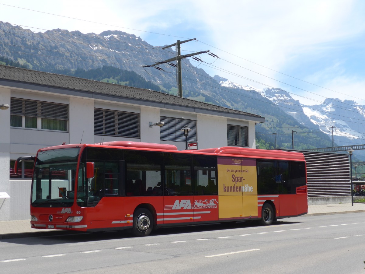 (160'501) - AFA Adelboden - Nr. 95/BE 26'774 - Mercedes am 14. Mai 2015 beim Bahnhof Frutigen