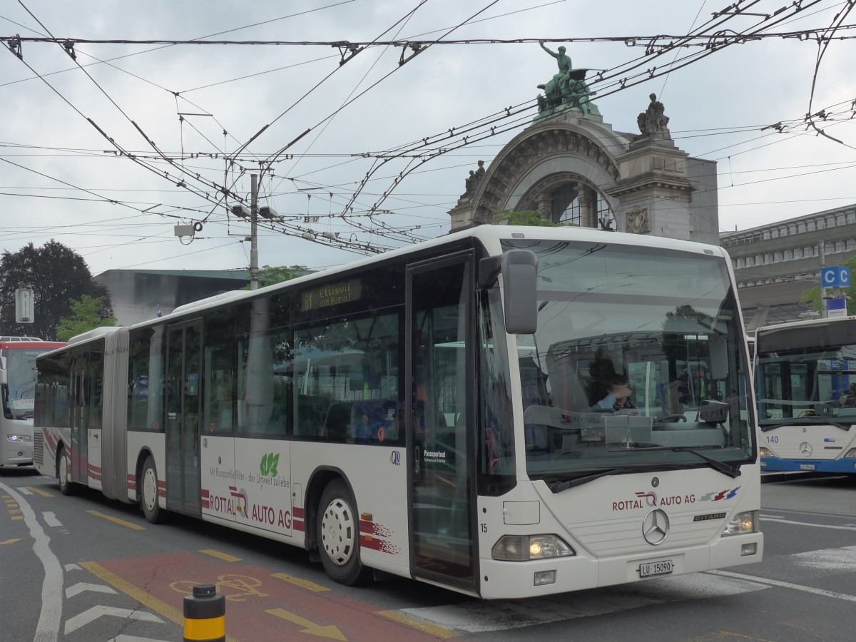 (160'616) - ARAG Ruswil - Nr. 15/LU 15'090 - Mercedes am 22. Mai 2015 beim Bahnhof Luzern