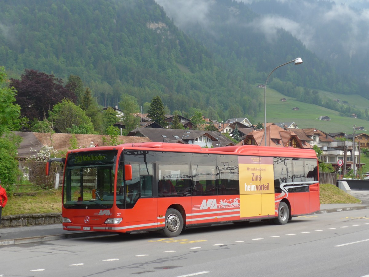 (161'060) - AFA Adelboden - Nr. 27/BE 26'773 - Mercedes am 27. Mai 2015 beim Bahnhof Frutigen