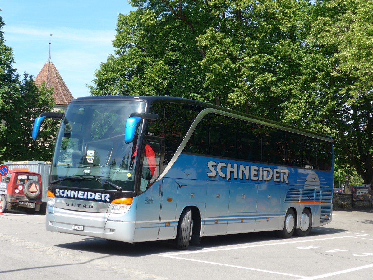 (161'249) - Schneider, Langendorf - SO 28'119 - Setra am 28. Mai 2015 in Murten, Carparkplatz