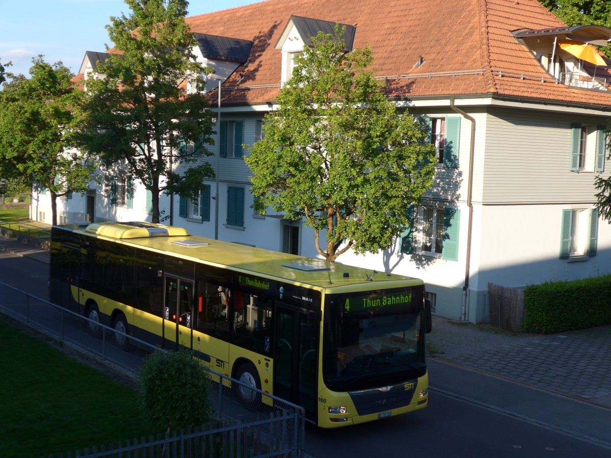 (161'705) - STI Thun - Nr. 160/BE 752'160 - MAN am 2. Juni 2015 in Thun-Lerchenfeld, Langestrasse