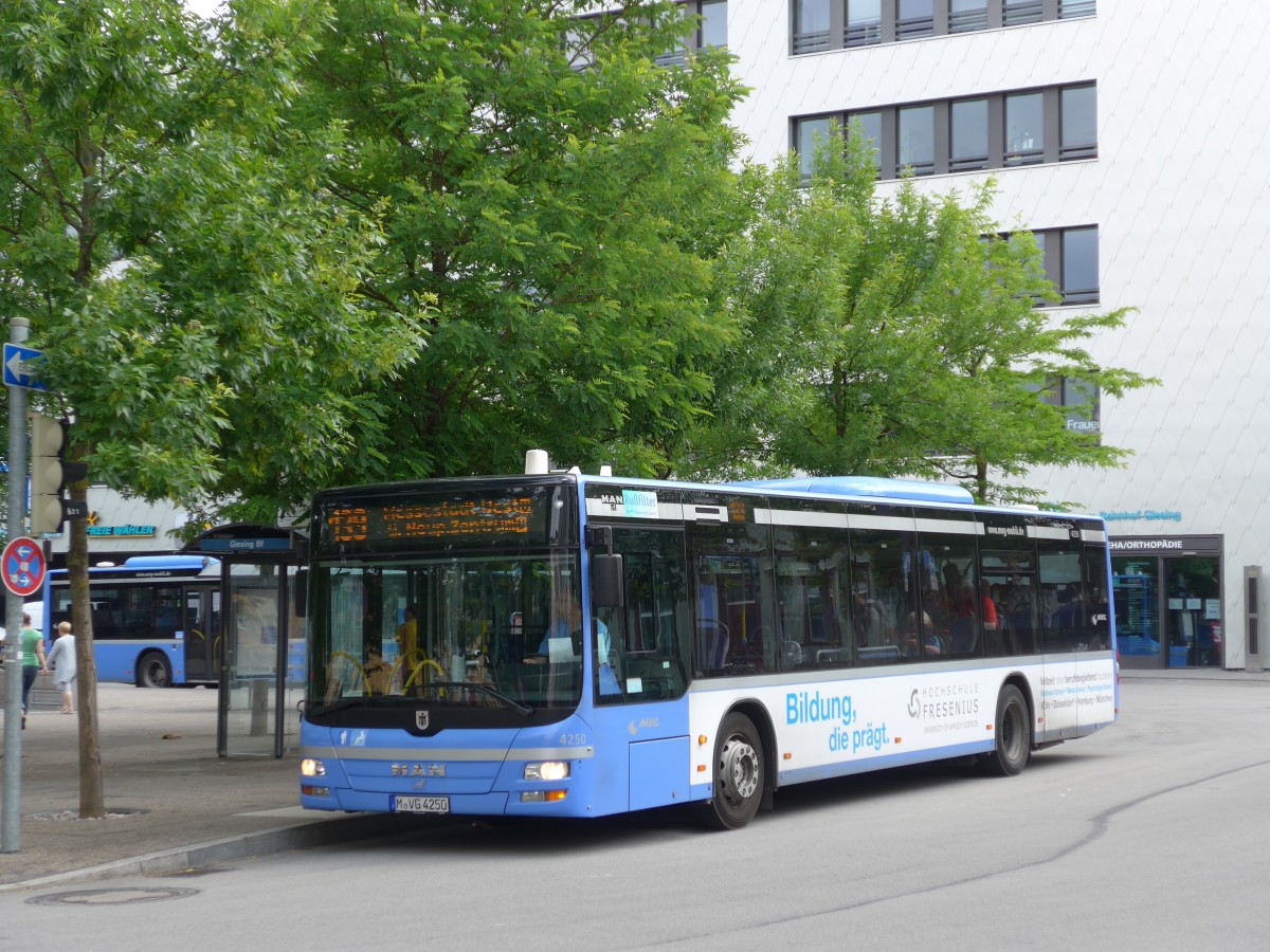 (162'783) - MVG Mnchen - Nr. 4250/M-VG 4250 - MAN am 28. Juni 2015 in Mnchen, Bahnhof Giesing