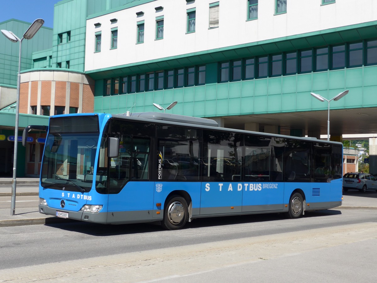 (162'868) - Stadtbus, Bregenz - BD 13'367 - Mercedes am 28. Juni 2015 beim Bahnhof Bregenz