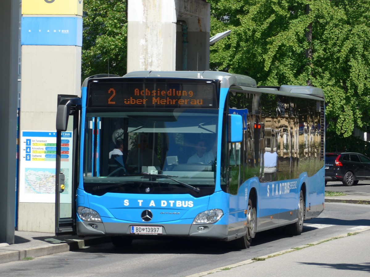 (162'869) - Stadtbus, Bregenz - BD 13'997 - Mercedes am 28. Juni 2015 beim Bahnhof Bregenz