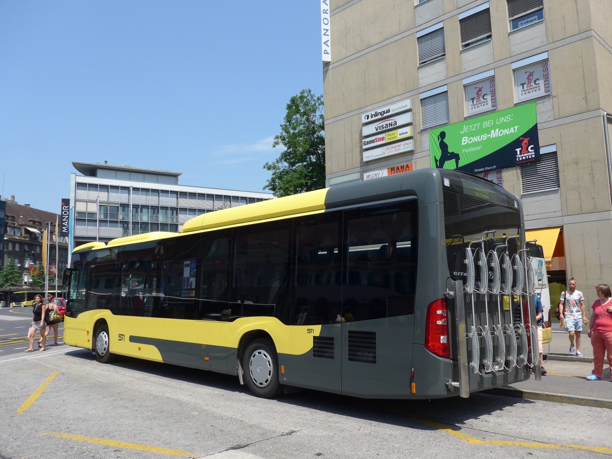 (162'915) - STI Thun - Nr. 157/BE 752'157 - Mercedes am 3. Juli 2015 beim Bahnhof Thun