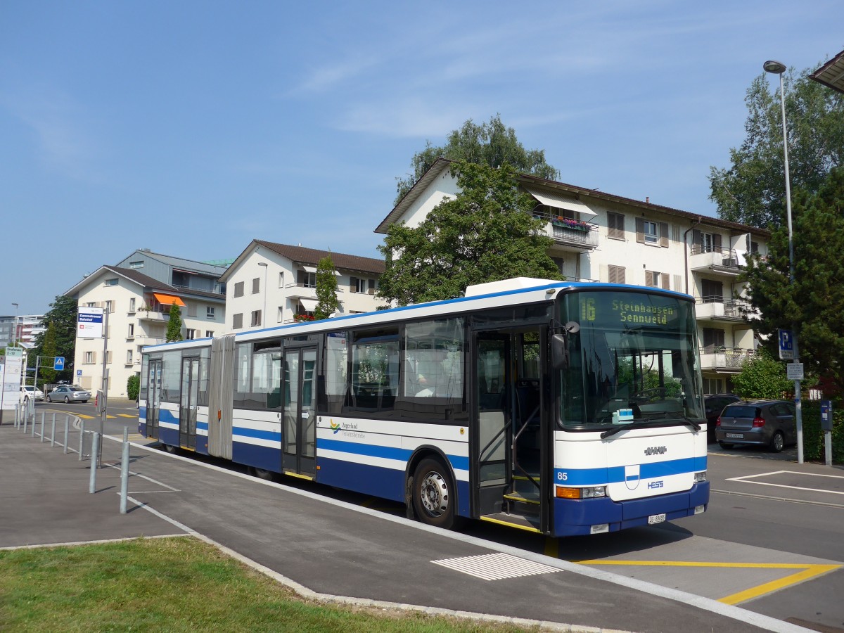 (163'010) - ZVB Zug - Nr. 85/ZG 88'085 - NAW/Hess am 6. Juli 2015 in Zug, Dammstrasse/Bahnhof