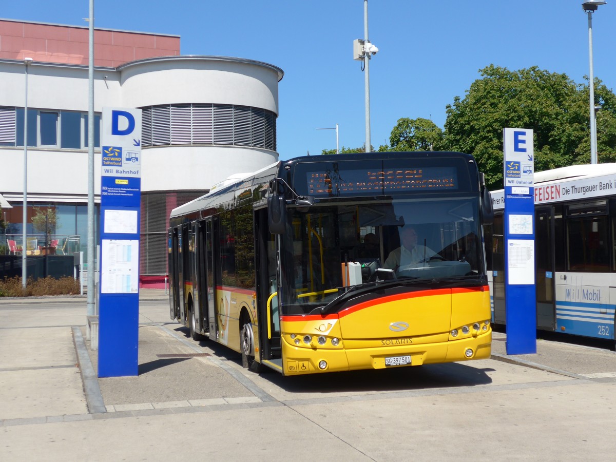 (163'278) - Schmidt, Oberbren - SG 397'501 - Solaris am 2. August 2015 beim Bahnhof Wil