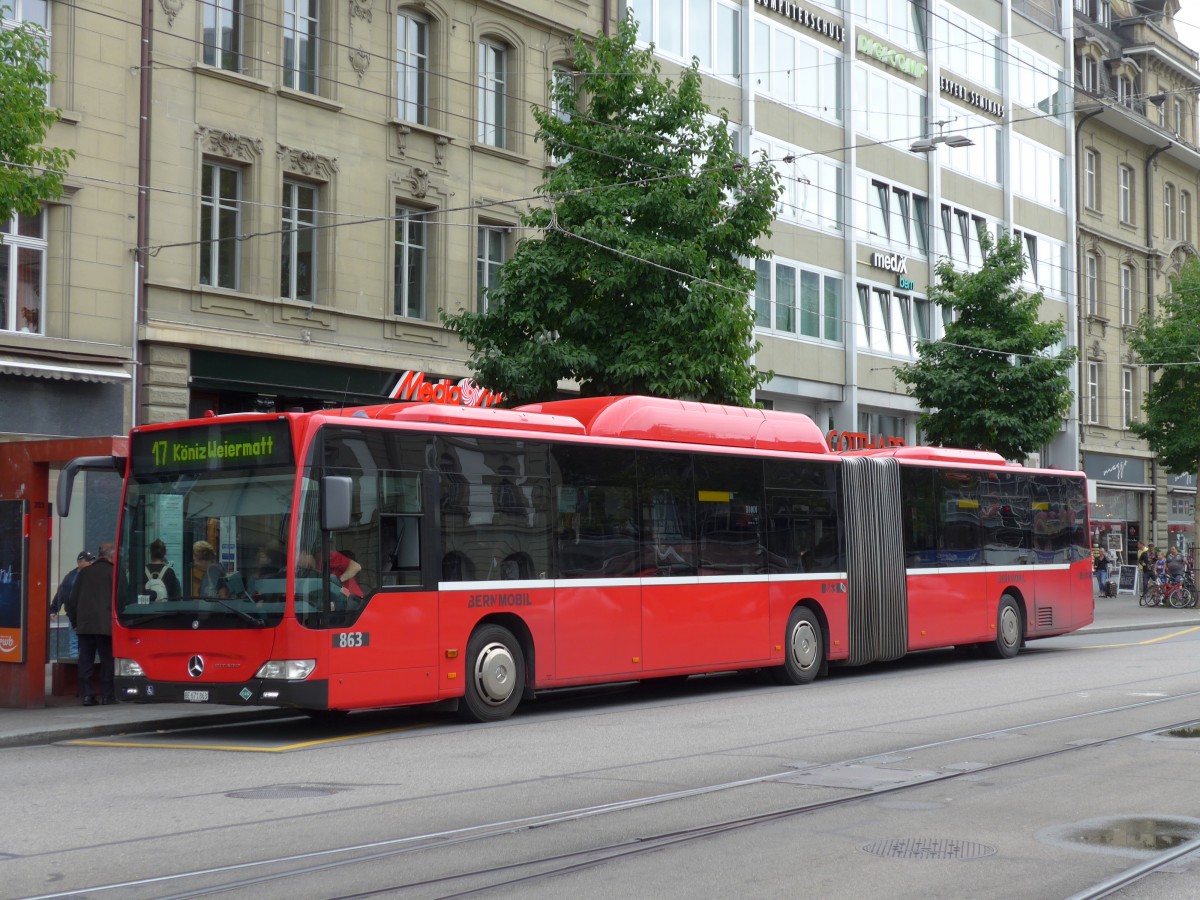 (163'459) - Bernmobil, Bern - Nr. 863/BE 671'863 - Mercedes am 15. August 2015 beim Bahnhof Bern