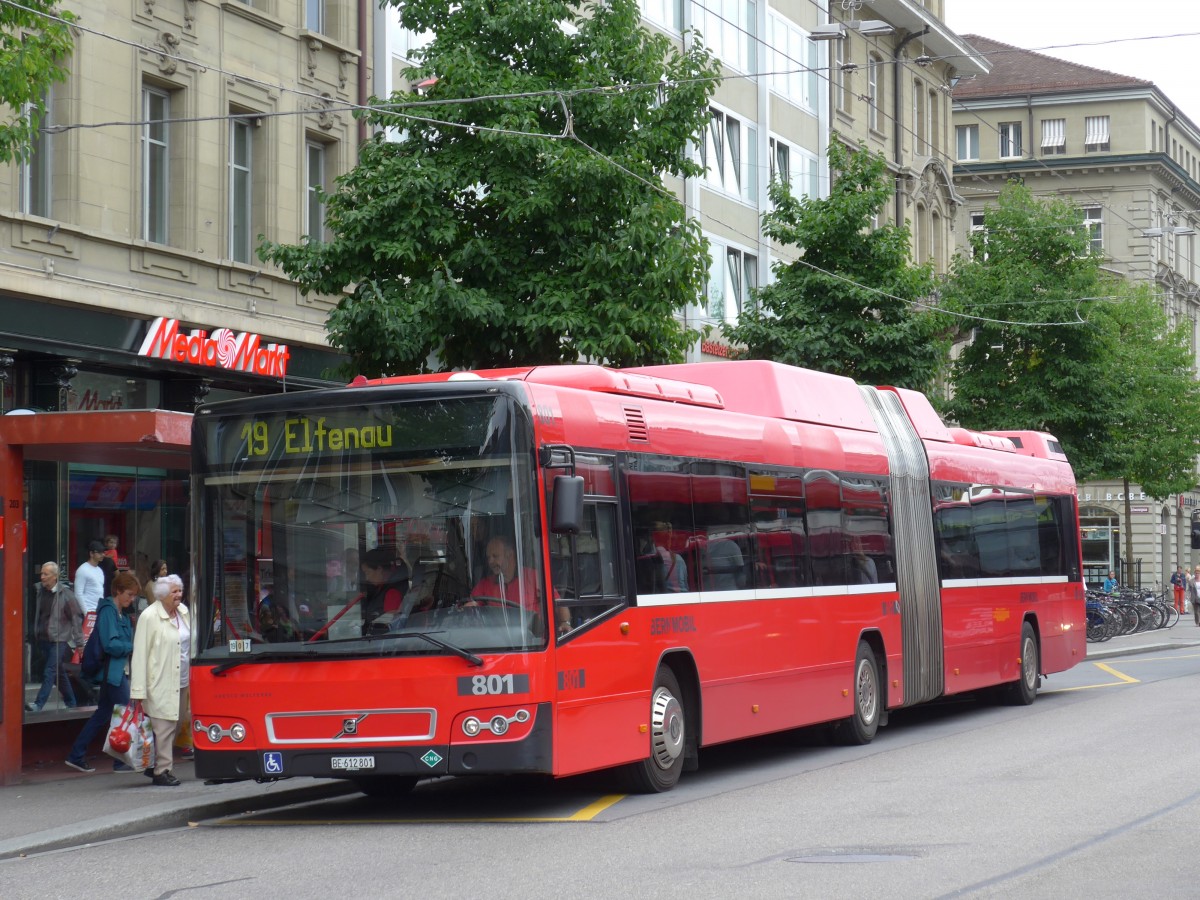 (163'470) - Bernmobil, Bern - Nr. 801/BE 612'801 - Volvo am 15. August 2015 beim Bahnhof Bern