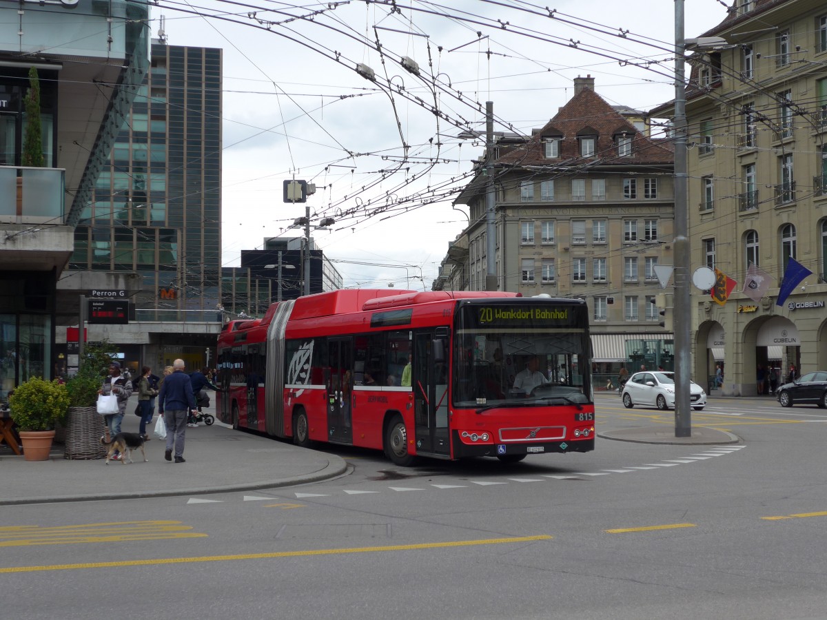 (163'471) - Bernmobil, Bern - Nr. 815/BE 612'815 - Volvo am 15. August 2015 beim Bahnhof Bern