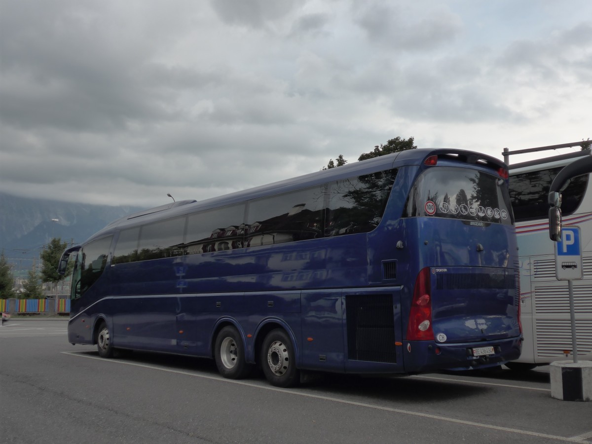 (163'659) - VBS Bern - BE 436'434 - Scania/Irizar am 19. August 2015 in Thun, Seestrasse