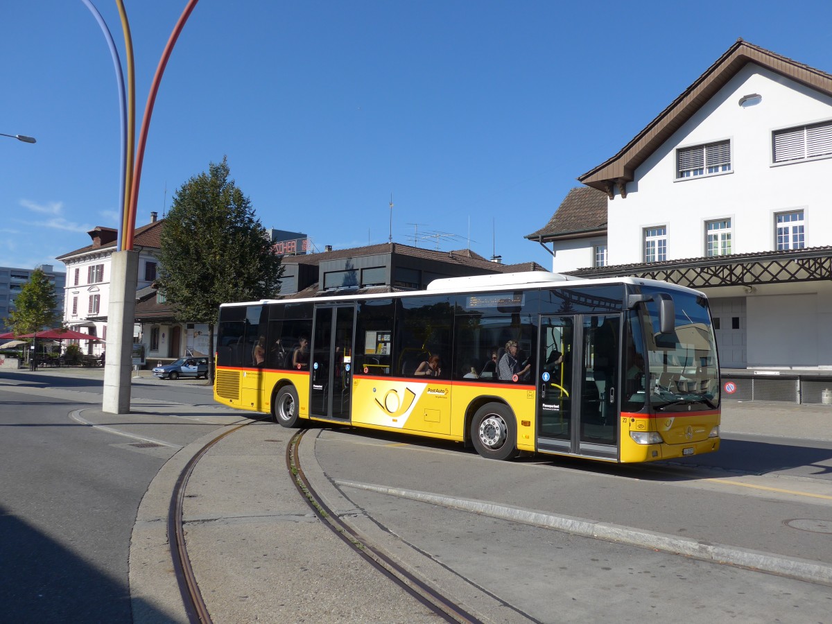 (164'253) - SB Trans, Sursee - Nr. 23/LU 15'127 - Mercedes (ex Sidler, Sempach) am 29. August 2015 beim Bahnhof Sursee