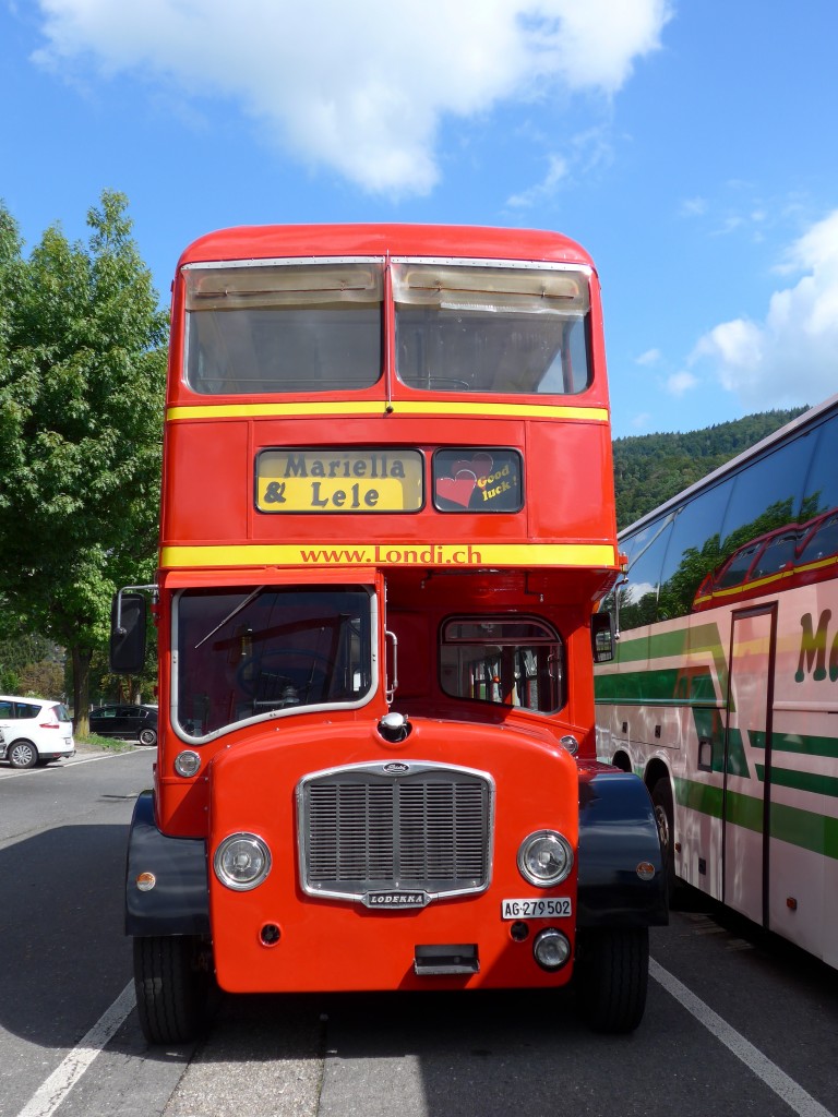 (164'382) - Londonbus, Holziken - AG 279'502 - Lodekka (ex Londonbus) am 4. September 2015 in Thun, Seestrasse