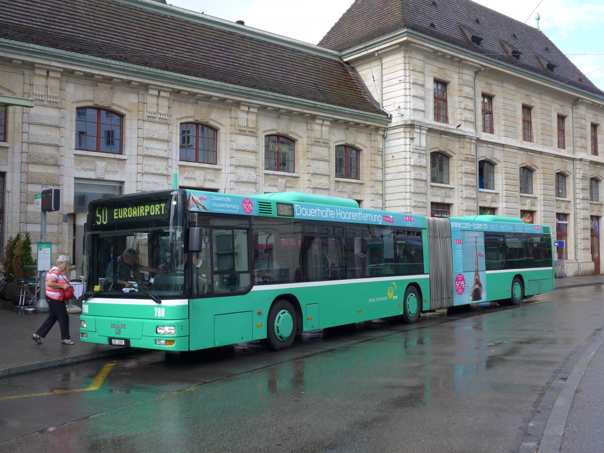 (164'690) - BVB Basel - Nr. 788/BS 3288 - MAN am 14. September 2015 beim Bahnhof Basel