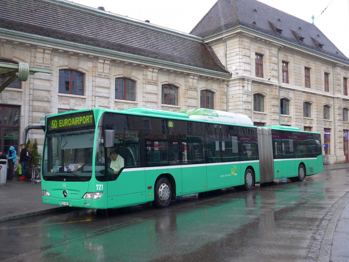 (164'691) - BVB Basel - Nr. 721/BS 6680 - Mercedes am 14. September 2015 beim Bahnhof Basel