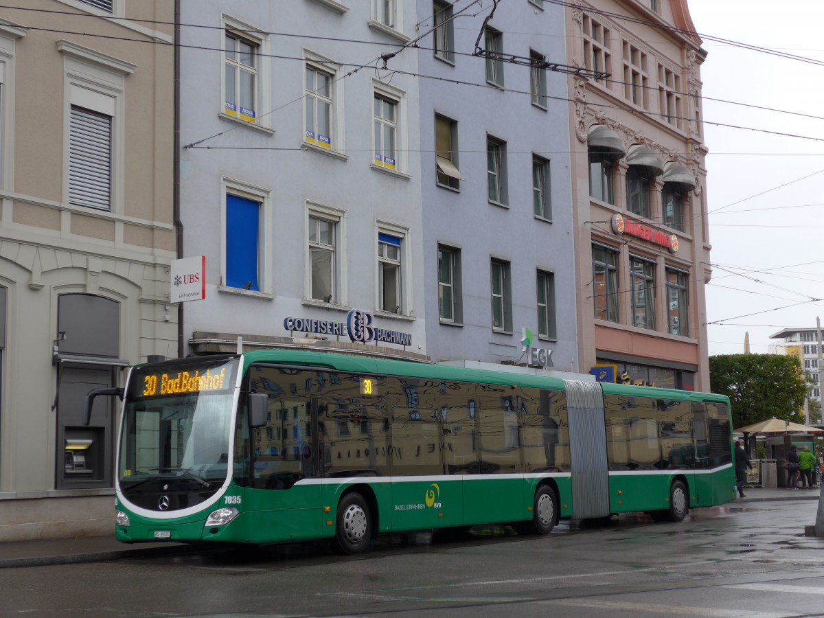 (164'705) - BVB Basel - Nr. 7035/BS 99'335 - Mercedes am 14. September 2015 beim Bahnhof Basel