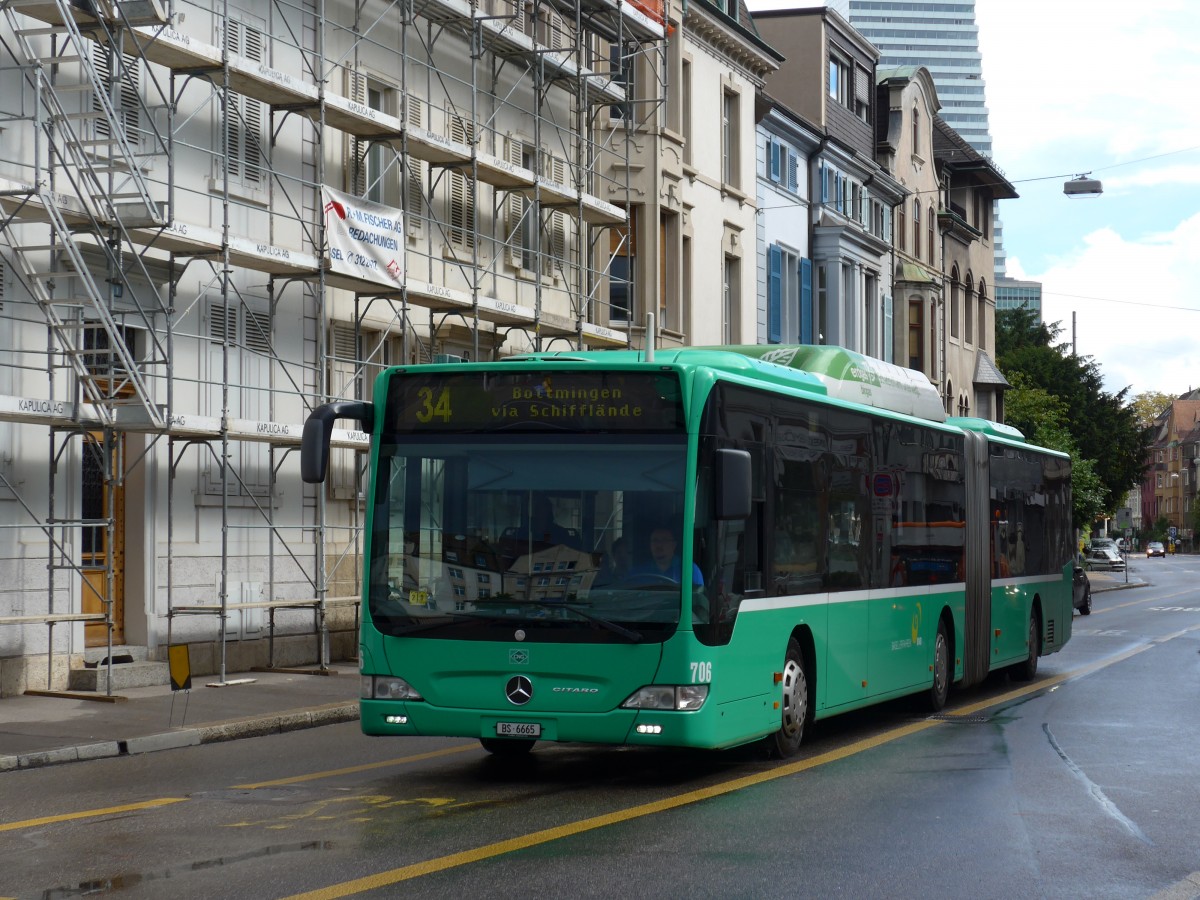(164'717) - BVB Basel - Nr. 706/BS 6665 - Mercedes am 14. September 2015 in Basel, Wettsteinplatz