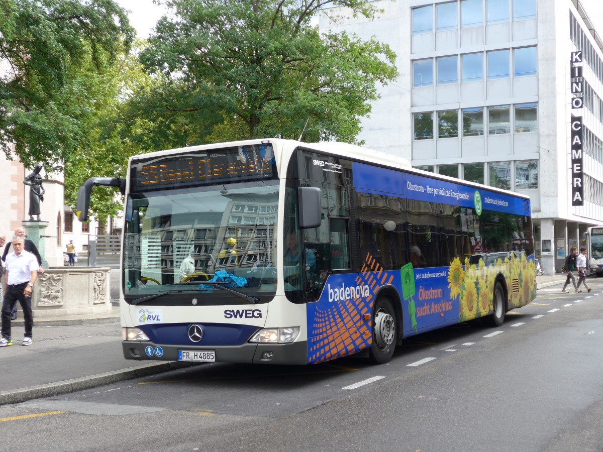 (164'744) - Aus Deutschland: SWEG Lahr - FR-H 4885 - Mercedes am 14. September 2015 in Basel, Claraplatz