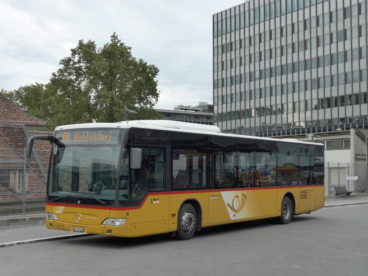 (164'754) - Steiner, Ortschwaben - Nr. 15/BE 438'425 - Mercedes am 15. September 2015 in Bern, Postautostation