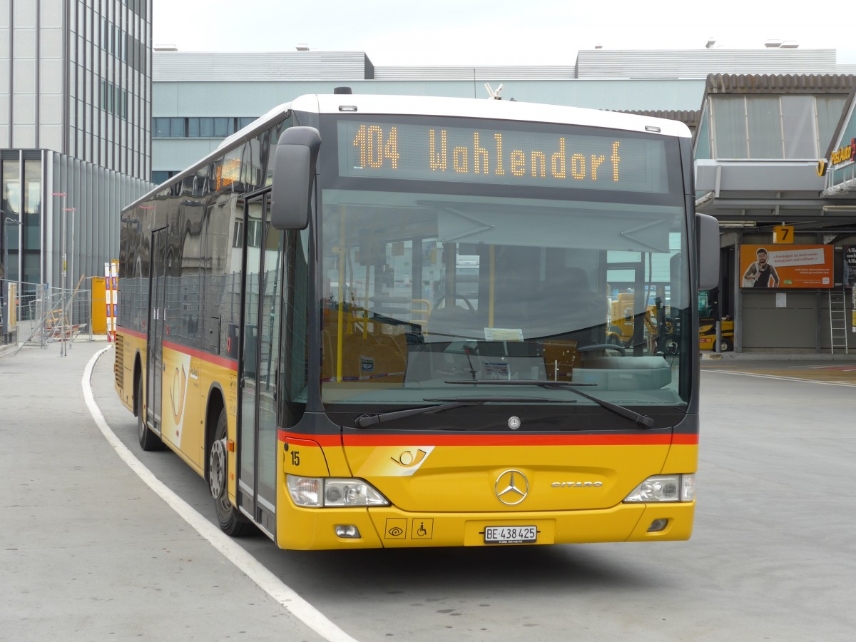 (164'755) - Steiner, Ortschwaben - Nr. 15/BE 438'425 - Mercedes am 15. September 2015 in Bern, Postautostation