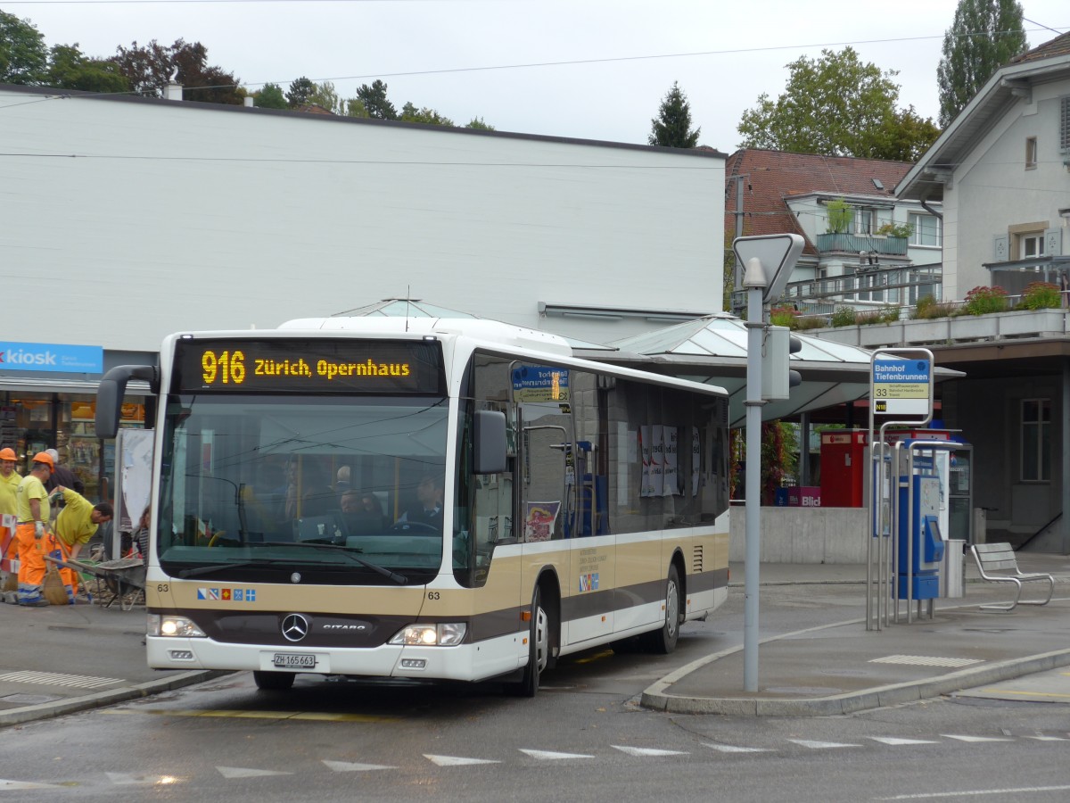 (164'966) - AZZK Zollikon - Nr. 63/ZH 165'663 - Mercedes am 17. September 2015 beim Bahnhof Zrich-Tiefenbrunnen