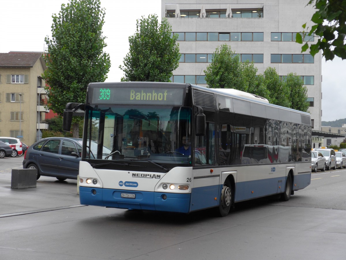 (164'982) - Limmat Bus, Dietikon - Nr. 26/ZH 726'126 - Neoplan am 17. September 2015 beim Bahnhof Dietikon