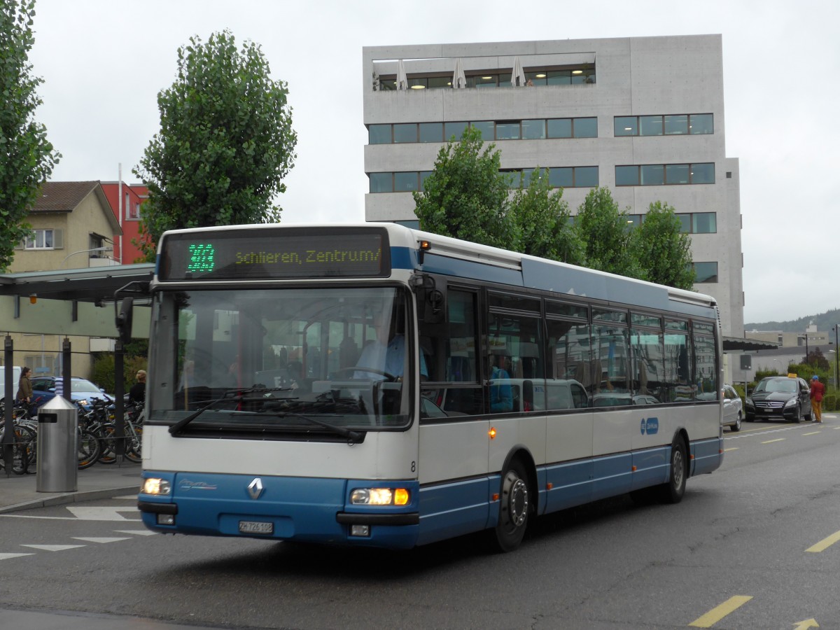 (164'989) - Limmat Bus, Dietikon - Nr. 8/ZH 726'108 - Renault (ex Hrzeler, Dietikon Nr. 32) am 17. September 2015 beim Bahnhof Dietikon