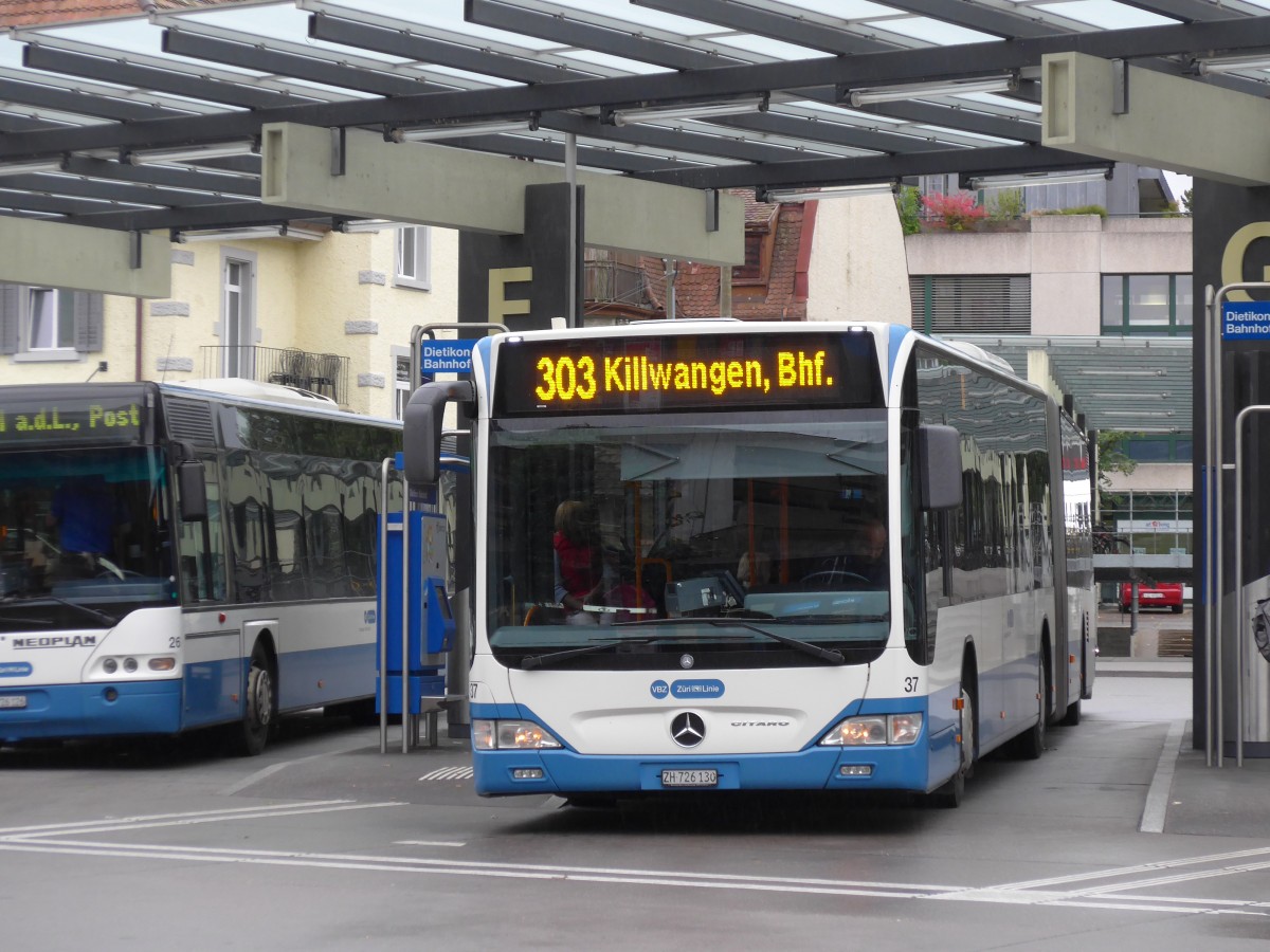 (164'995) - Limmat Bus, Dietikon - Nr. 37/ZH 726'130 - Mercedes am 17. September 2015 beim Bahnhof Dietikon