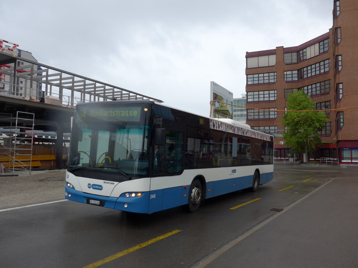 (164'996) - VBZ Zrich - Nr. 248/ZH 726'248 - Neoplan am 17. September 2015 beim Bahnhof Zrich-Oerlikon