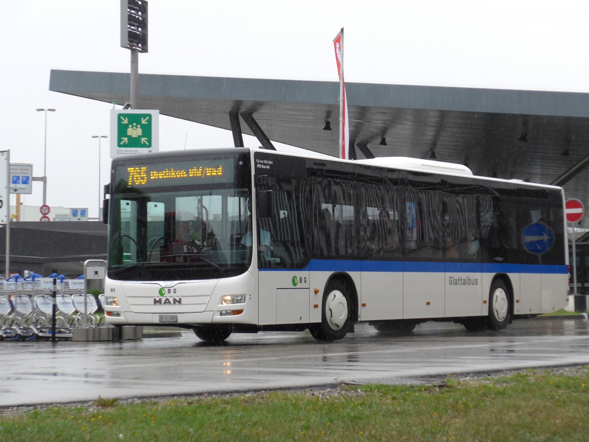 (165'023) - ATE Bus, Effretikon - Nr. 61/ZH 313'805 - MAN am 17. September 2015 in Zrich, Flughafen