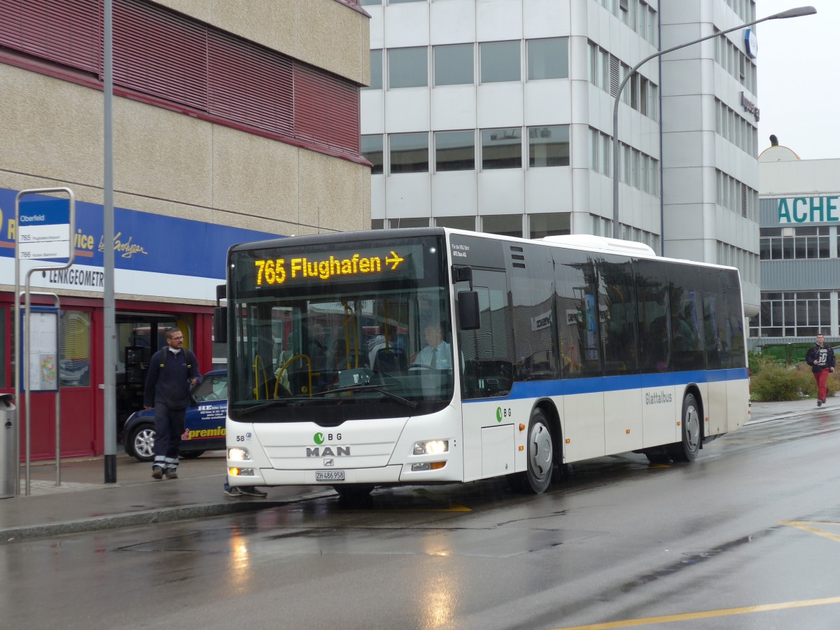 (165'049) - ATE Bus, Effretikon - Nr. 58/ZH 486'958 - MAN am 17. September 2015 in Kloten, Oberfeld