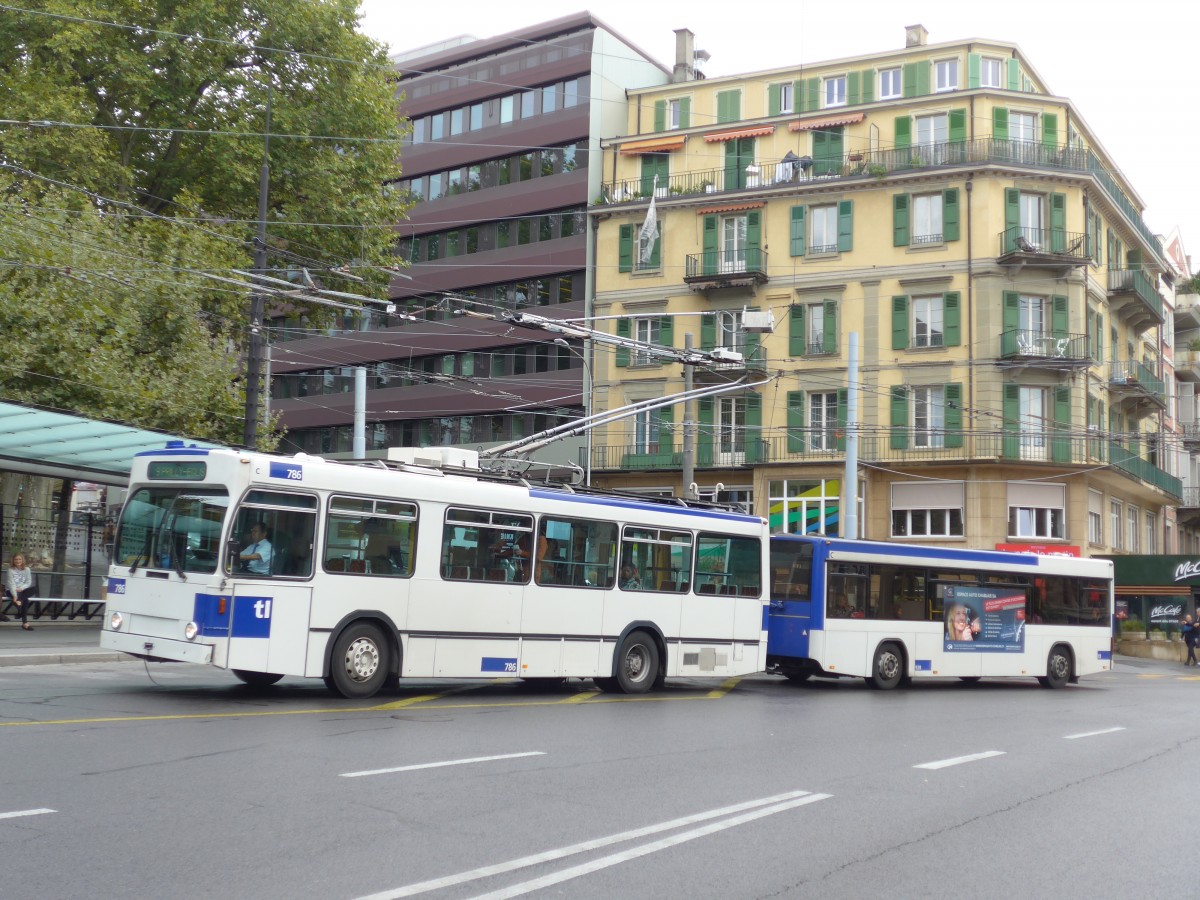 (165'082) - TL Lausanne - Nr. 786 - NAW/Lauber Trolleybus am 18. September 2015 in Lausanne, Chauderon