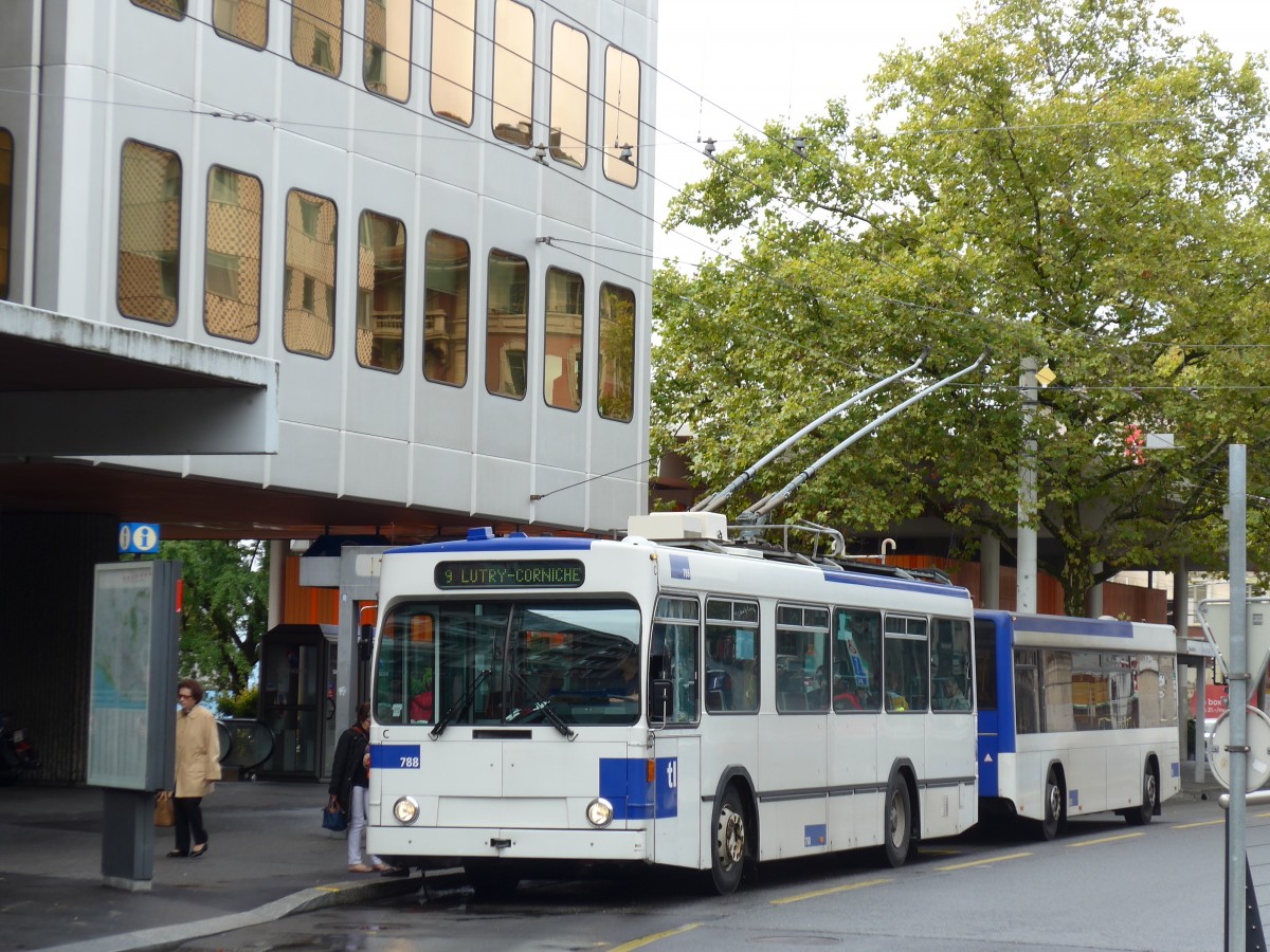 (165'089) - TL Lausanne - Nr. 788 - NAW/Lauber Trolleybus am 18. September 2015 in Lausanne, Chauderon