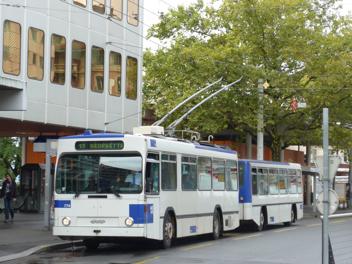 (165'091) - TL Lausanne - Nr. 774 - NAW/Lauber Trolleybus am 18. September 2015 in Lausanne, Chauderon