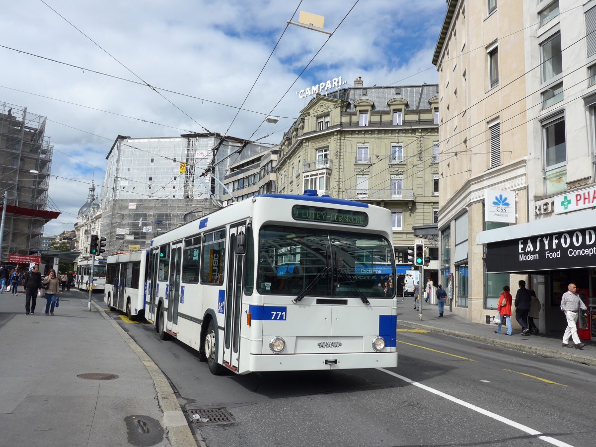 (165'151) - TL Lausanne - Nr. 771 - NAW/Lauber Trolleybus am 18. September 2015 in Lausanne, Bel-Air